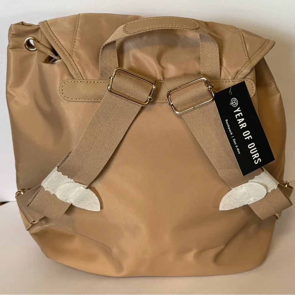 Year Of Ours Taupe Drawstring Backpack - Casual Travel or Commuter - NWT